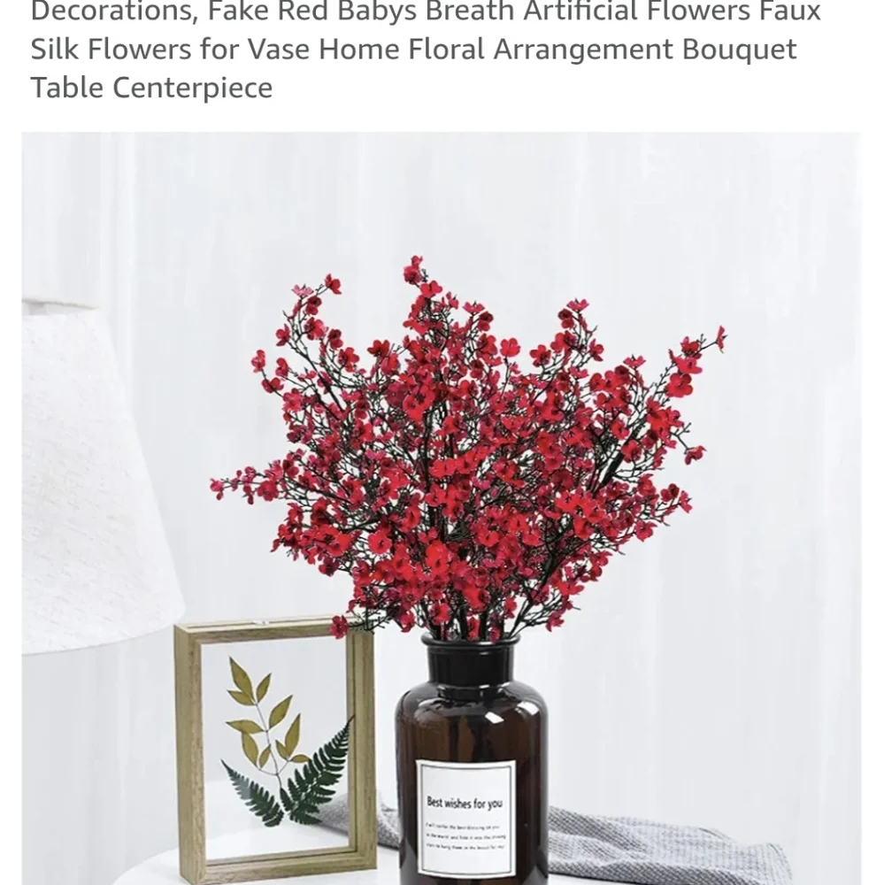Elegant Red Silk Flower Arrangement 14pieces  Includes New In Original P…
